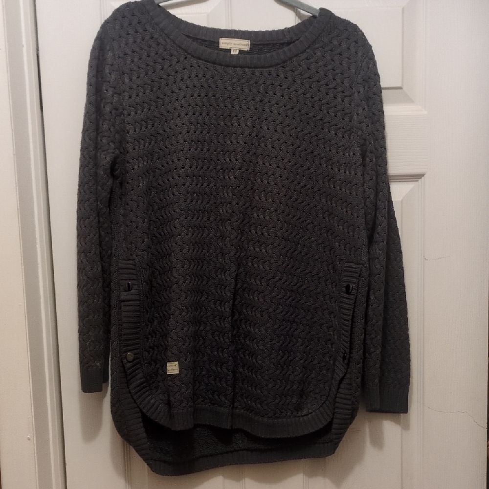 Simply Southern Charcoal Knit Sweater